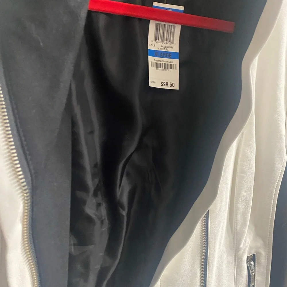 INC International Concepts Black and White Leather Jacket - Picture 8 of 8